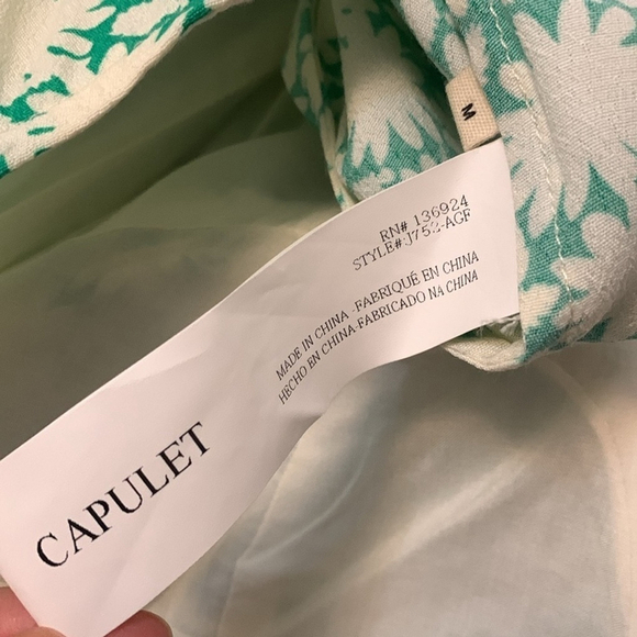 CAPULET Manzanita jumpsuit fitted boned bodice zipper floral green medium BNWT - Picture 6 of 17